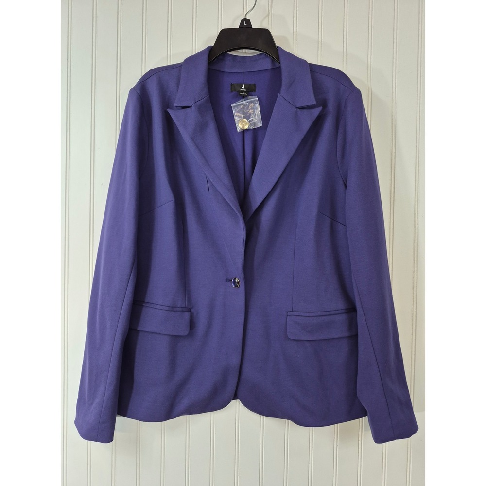 NWOT JASON WU Purple Knit Blazer Single Button Notched Lapel Jacket Large